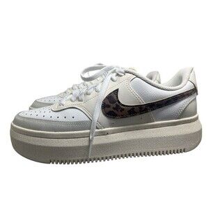 Nike Court Vision Alta Sneaker Shoes White Leopard  Women Size 10